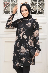 Black Hijab Tunic 11550S - Thumbnail