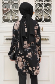 Black Hijab Tunic 11550S - Thumbnail