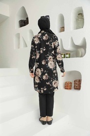 Black Hijab Tunic 11550S - Thumbnail