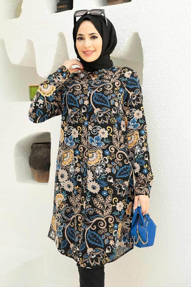 Black Hijab Tunic 11557S - 1