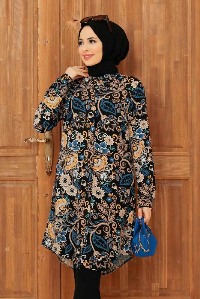 Black Hijab Tunic 11557S - 2