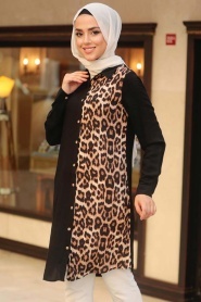 Black Hijab Tunic 11592S - Thumbnail