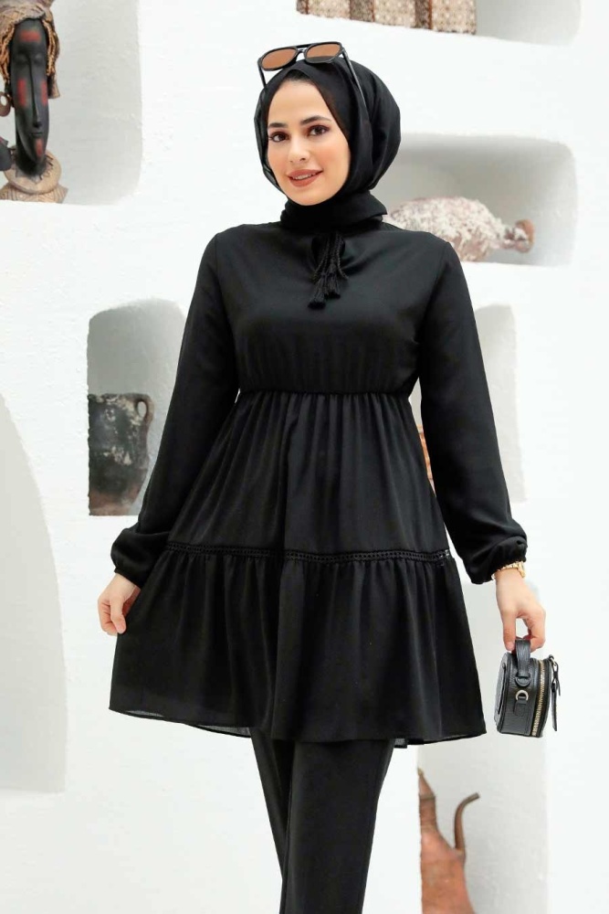 Black Hijab Tunic 12291S - 2