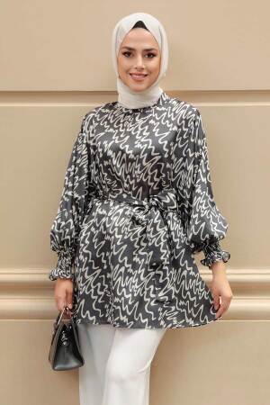 Black Hijab Tunic 2445S - 1