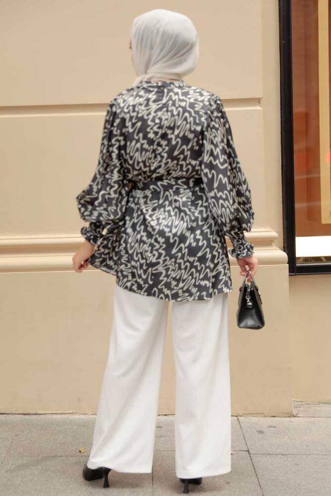 Black Hijab Tunic 2445S - 3