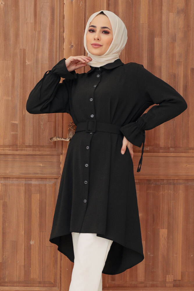 Black Hijab Tunic 2596S - 1