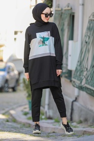 Black Hijab Tunic 30269S - Thumbnail
