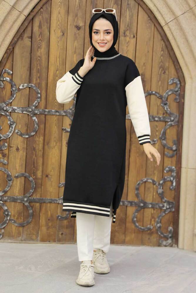 Black Hijab Tunic 35741S - 2