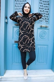 Black Hijab Tunic 358110S - Thumbnail
