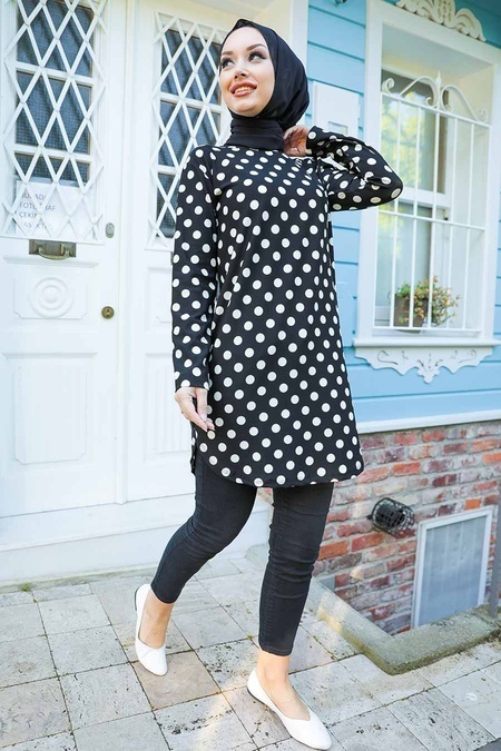 Black Hijab Tunic 358118S - 1