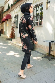 Black Hijab Tunic 35817S - Thumbnail
