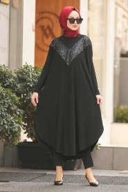 Black Hijab Tunic 400010S - Thumbnail