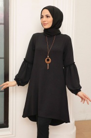 Black Hijab Tunic 40661S - Thumbnail
