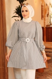 Black Hijab Tunic 40681S - Thumbnail