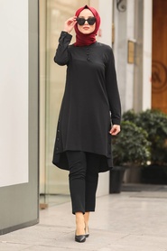 Black Hijab Tunic 464S - Thumbnail