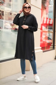 Black Hijab Tunic 470S - Thumbnail