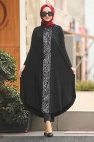 Black Hijab Tunic 48460S - Thumbnail