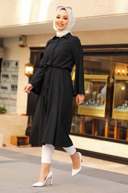 Black Hijab Tunic 5607S - Thumbnail