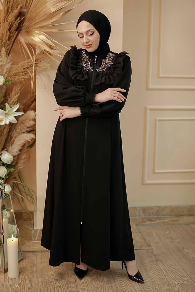 Black Hijab Turkish Abaya 347100S - 1