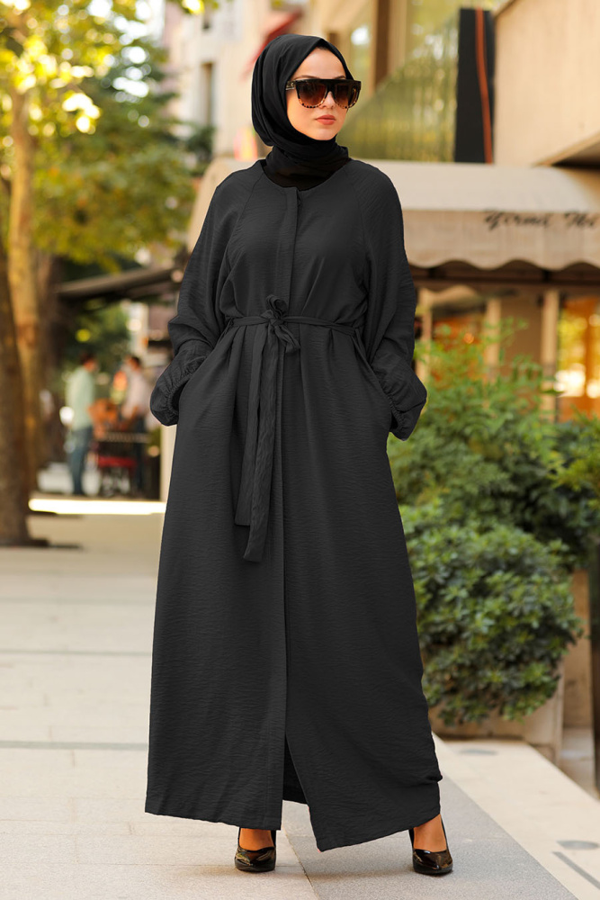 Black Hijab Turkish Abaya 40921S - 1