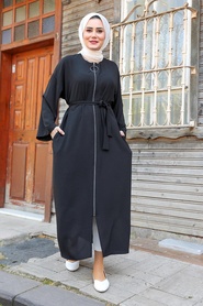 Black Hijab Turkish Abaya 544S - Thumbnail