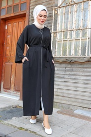 Black Hijab Turkish Abaya 544S - Thumbnail