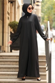 Black Hijab Turkish Abaya 5748S - Thumbnail