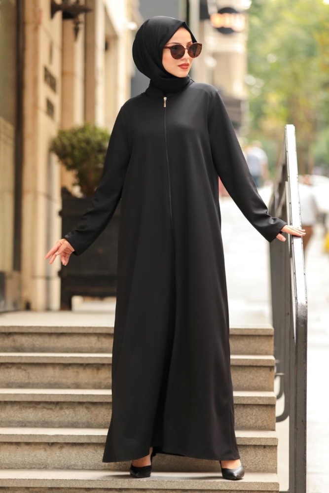 Black Hijab Turkish Abaya 5748S - 1