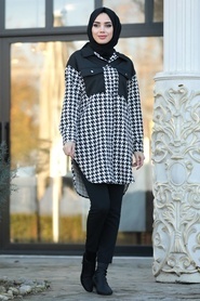 Black Hijab Coat 5773S - Thumbnail