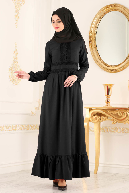 Black Hijab Dress 3159S