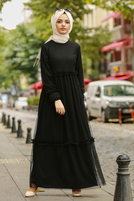 Black Hijab Dress 41520S