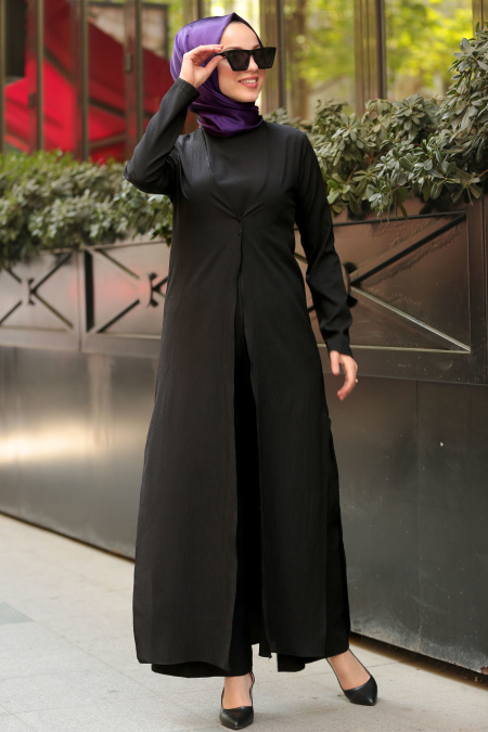 Black Hijab Jumpsuits Suit 4145S