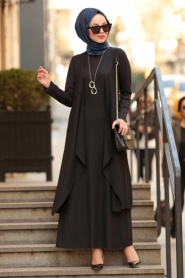 Black Hijab Suit 8011S - Thumbnail