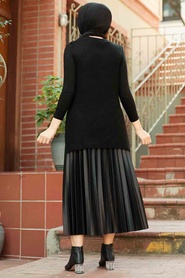 Black Knitwear Hijab Sweater 803S - Thumbnail