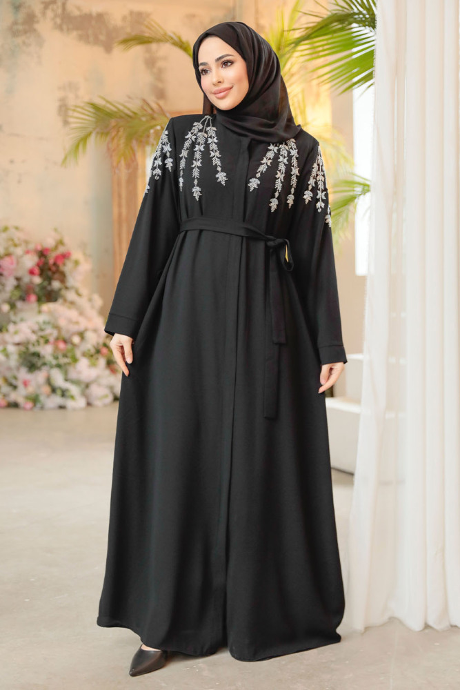 Black Modest Abaya 29104S - 1