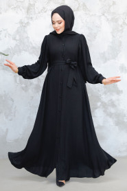 Black Modest Abaya 45277S - 1