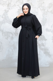 Black Modest Abaya 45277S - 2
