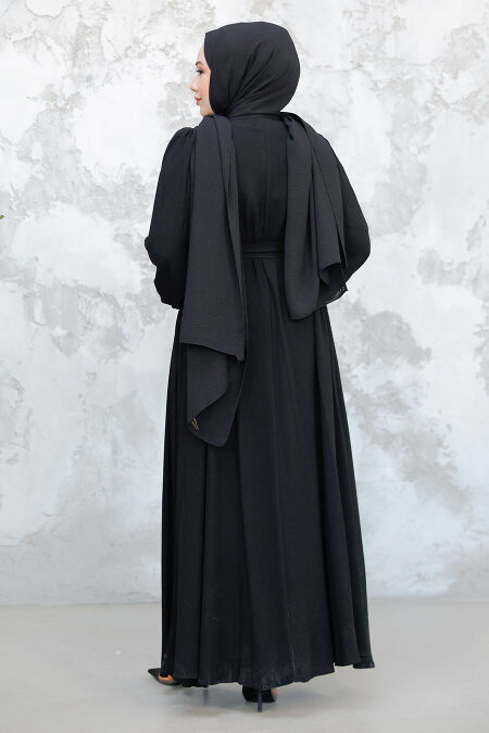 Black Modest Abaya 45277S - 4