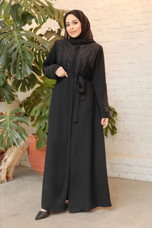 Black Modest Abaya For Women 29103S - 1