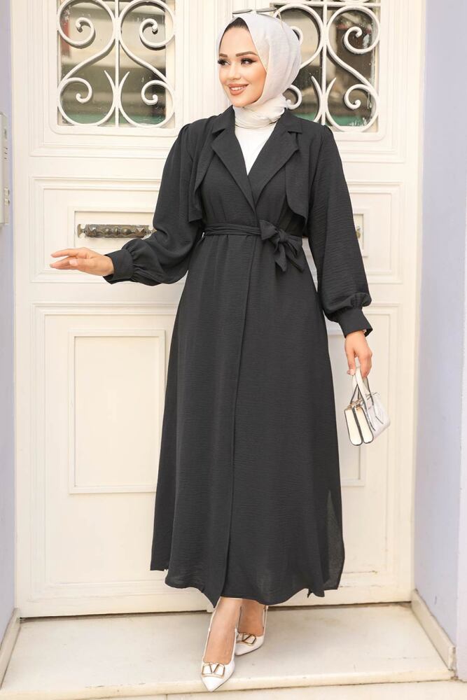 Black Modest Coat 6822S - 2