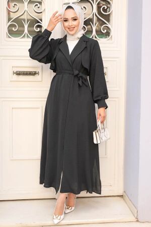 Black Modest Coat 6822S - 3