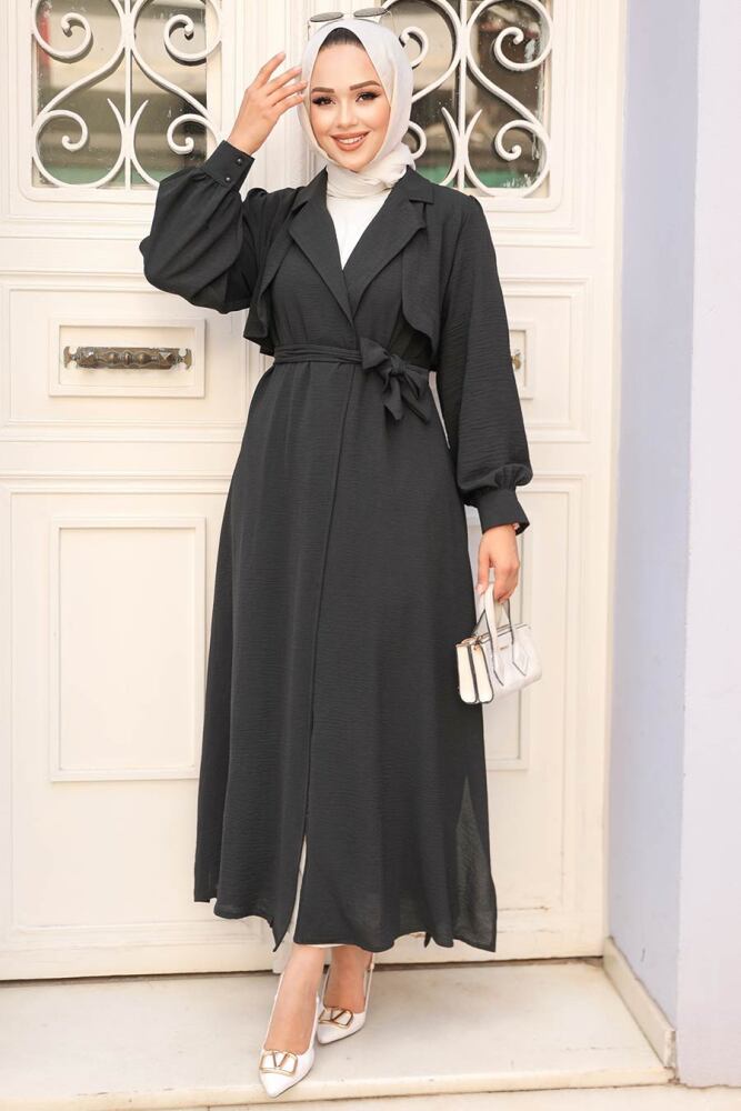 Black Modest Coat 6822S - 3