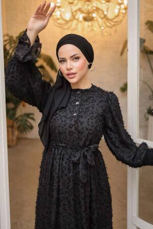 Black Modest Dress 14091S - 3