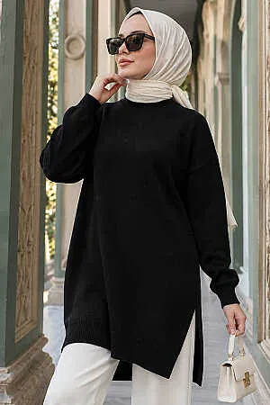 Black Modest Knit Sweater 10901S 