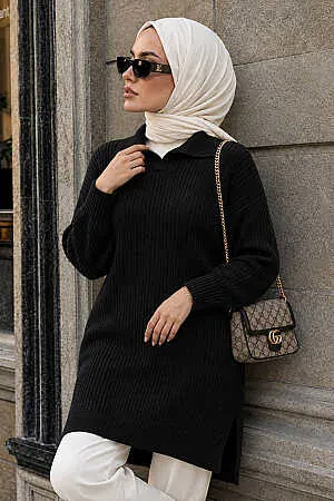 Black Modest Knit Sweater 10921S 