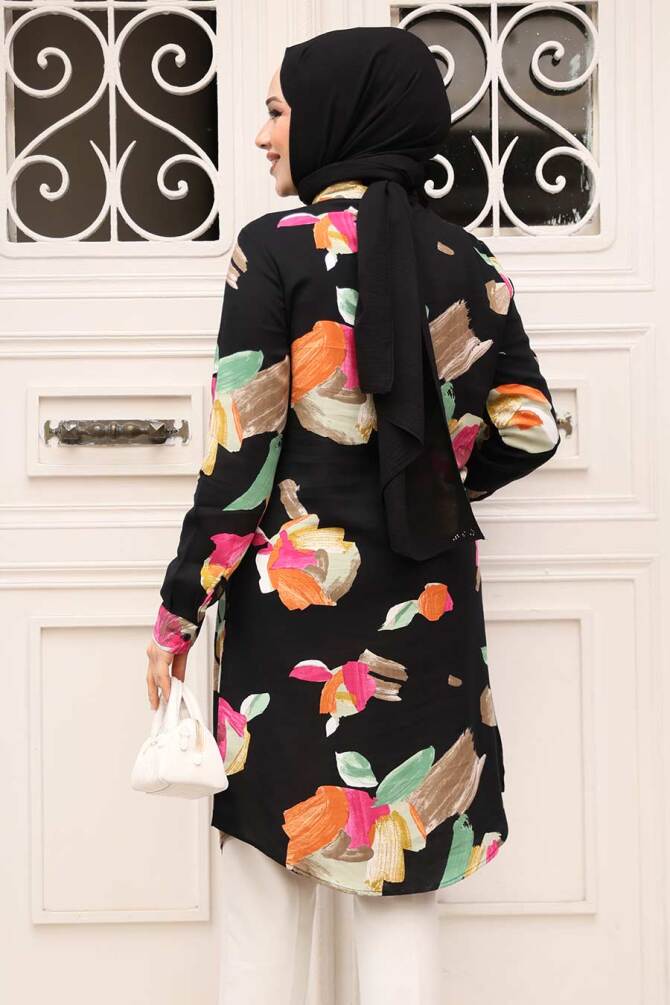 Black Modest Plus Size Top 11729S - 2