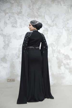 Black Modest Wedding Dress 4863S - 5