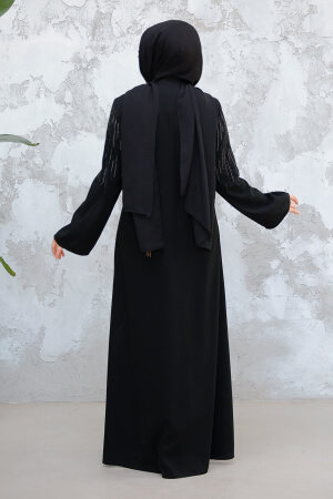 Black Plus Size Modest Abaya 15079S - 3