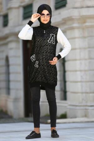 Blanc-Nayla Collection - Manteau Hijab 3909B - 1