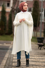 Blanc - Nayla Collection - Poncho Hijab 21040B - Thumbnail